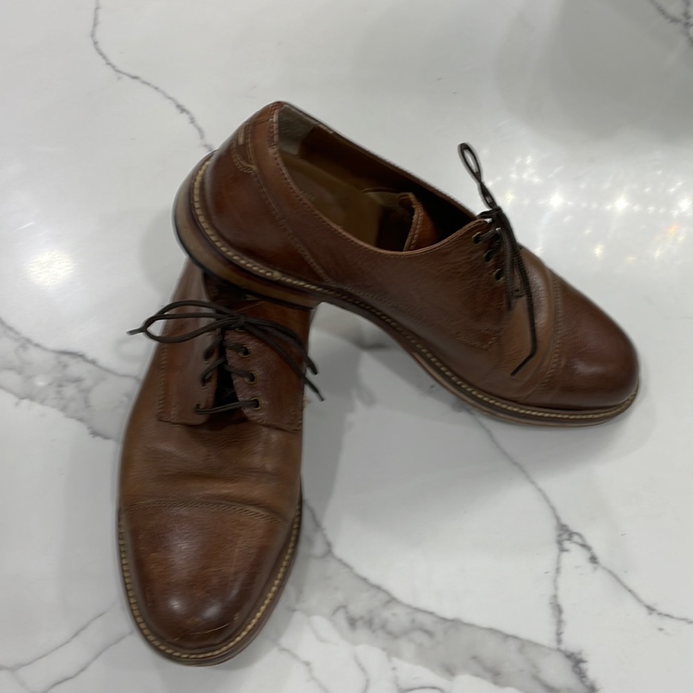 John Lewis brown leather lace shoe in size 8 mens